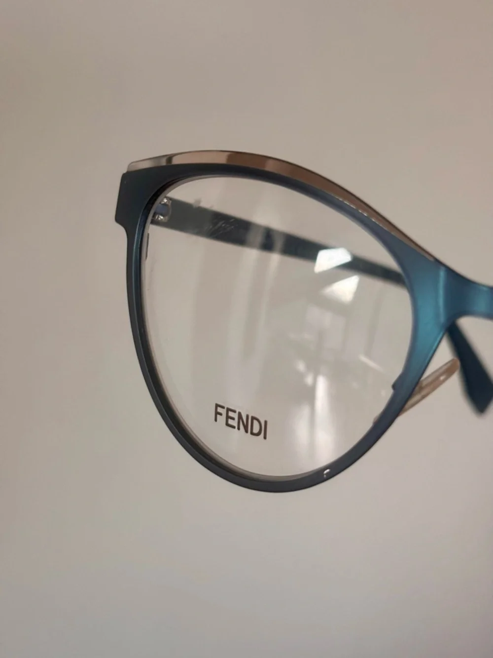 FENDI FF 0278 ZI9 Cat-Eye Eyeglasses – Teal Blue Italian Designer Frames NWOT
